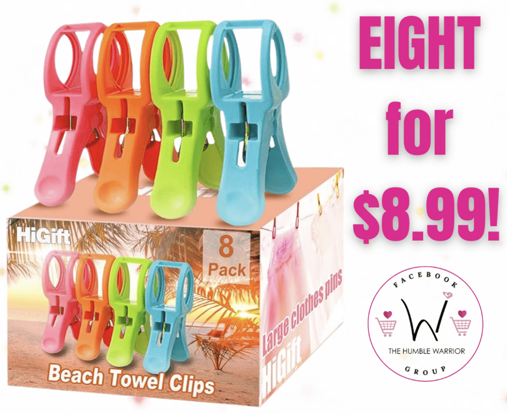 EIGHT Beach Towel Clips!